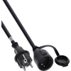 Prodlužovací kabel se zemnicím kontaktem InLine® Outdoor IP44 s ochranou proti dotyku, 15 m, černý