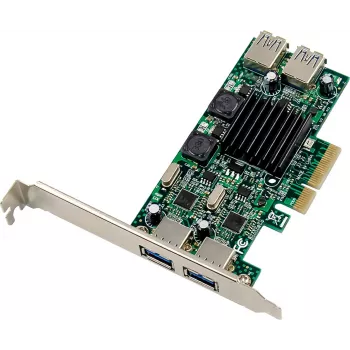 InLine® USB 3.2 Gen.1 PCIe rozšiřující karta, 4 porty, interní/externí