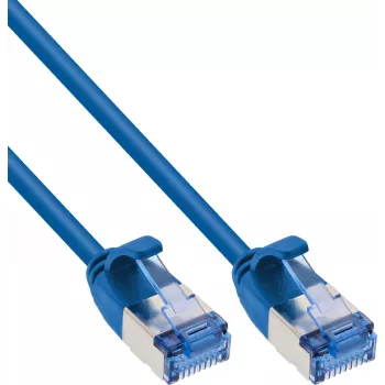 InLine® Slim Cat.6A U/FTP patch kabel, 2 m, modrý, 10GbE, LSZH
