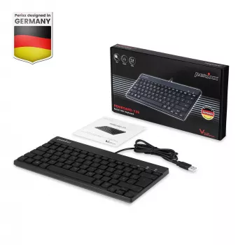 Perixx PERIBOARD-326 DE Illuminated USB Keyboard, Wired, Black
