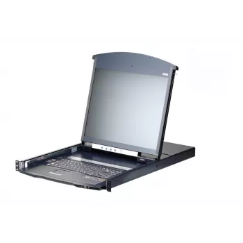ATEN KL1108VN 8-portový 19 inch LCD KVM over IP switch, Dual Rail, US klávesnice