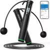 Chytré švihadlo RENPHO 2v1 R-Q008, Bluetooth 5.0, bezšňůrový a šňůrový režim, LED displej, nastavitelná délka, nabíjení USB-C, černé