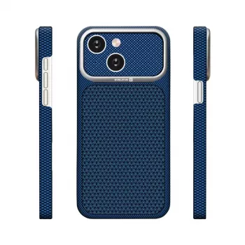 Pouzdro Evelatus Apple iPhone 15 Carbon Premium Edition MagSafe Midnight Blue
