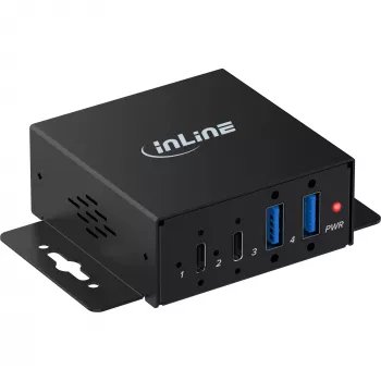 InLine USB 3.2 průmyslový hub, 4 porty, 2x USB-A, 2x USB-C (35396H)