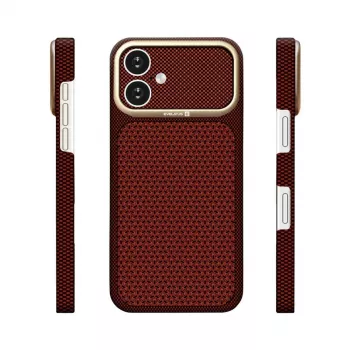 Pouzdro MagSafe Evelatus Apple iPhone 17 Carbon Premium Edition burgundy