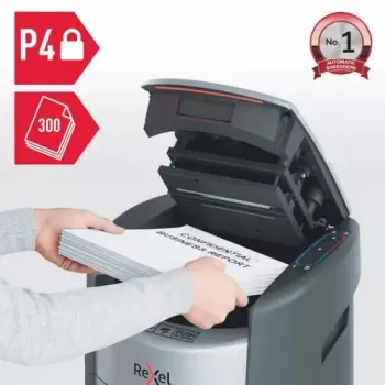 Rexel ShredMax AutoFeed+ 300X skartovačka s křížovým řezem, P4, 300 listů automatický posuv, 25 L nádoba