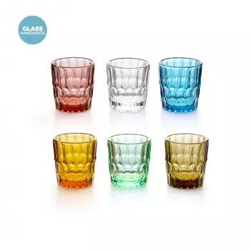 Sada 6 sklenic na panáky Guzzini Vanity Glass, barevně sortiment (13140552)