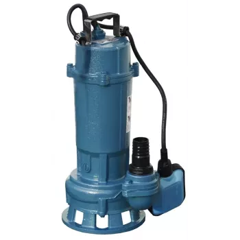 Ponorné kalové čerpadlo Fury 1500 W s vírovým oběžným kolem, 25000 l/h, výtlak 12 m, automatický plovákový spínač