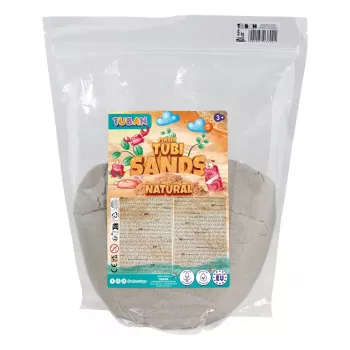 TUBAN TU3802 přírodní dynamický písek 5 kg – tvárný, nevysychající senzorický písek pro děti od 3 let