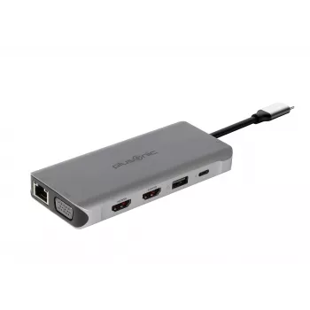 ALLNET PSUC0216 - USB 3.2 Gen 1 (3.1 Gen 1) Type-C - 3,5 mm - HDMI - RJ-45 - USB 2.0 - USB 3.2 Gen 1 (3.1 Gen 1) Type-A - USB 3.2 Gen 1 (3.1 Gen 1) Type-C - VGA - 3840 x 2160 pixelů - MicroSD (TransFlash) - SD - šedá - 100 W