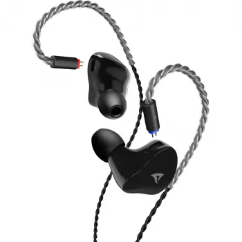 Sharkoon Stealthbite IEM in-ear herní headset s odnímatelným mikrofonem, USB-C/USB-A/3,5 mm, černý