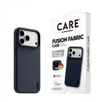 CARE by PanzerGlass Fusion Fabric pouzdro modré s MagSafe pro iPhone 17 Pro Max