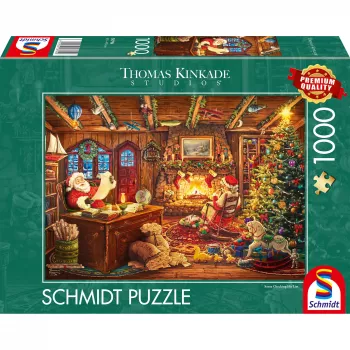 Puzzle Schmidt Spiele Thomas Kinkade Studios: Santa Checks the Wishlist 1000 dílků