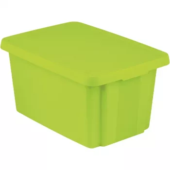 Curver Essentials 45L Storage Box with Lid, Green, 40x57x30cm
