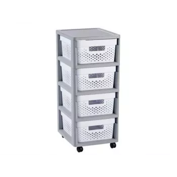 CURVER Infinity Rollcontainer se 4 přihrádkami 11L 30x36x69cm šedá/bílá