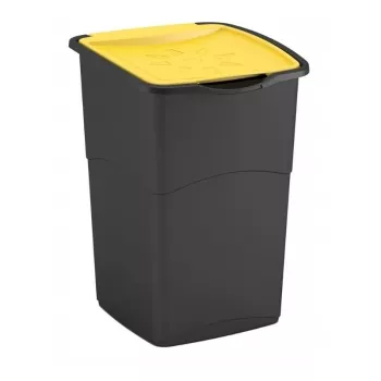 Curver Koral odpadkový koš 47L černo-žlutý s výklopným víkem