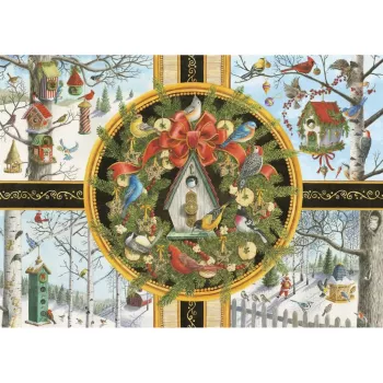 Puzzle Ravensburger Singvögel im Winter s velkými dílky (500 dílků)