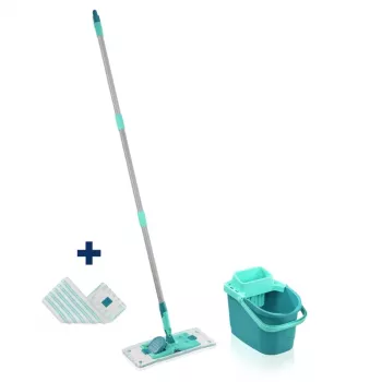 Leifheit Clean Twist M Ergo sada na čištění podlahy s hlavou mopu Micro Duo, 33 cm, zelená/bílá