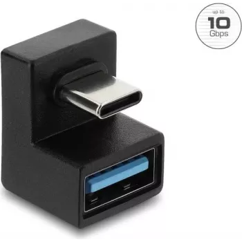 Delock USB 3.2 Gen 2 Type-C samec na USB-A samici adaptér, U-tvar, 10 Gbps, černý