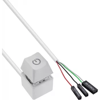 InLine dálkový kabel k vypínači počítače, bílý, 2 m