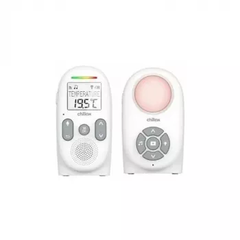Chillax CB260 DECT Digital Audio Baby Monitor with Two-Way Talk, Temperature Sensor, Night Light, Lullabies, and Vibration Alert – White