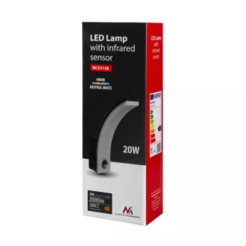 MACLEAN MCE512B LED Lamp with Motion Sensor, 20W, 2000 lm, IP65