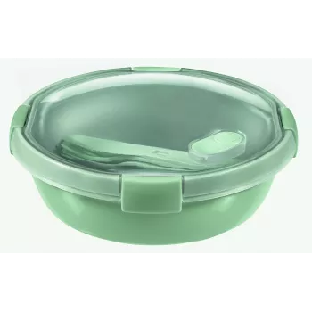 Kulatá potravinová dóza CURVER Smart Eco To Go, 1 l, Ø20x7 cm, Soft Green