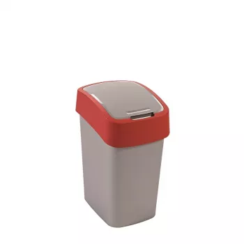 CURVER Flip Bin 25L odpadkový koš stříbrný/červený