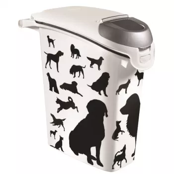 Curver Petlife dóza na psí krmivo 23L černá s designem tlapky