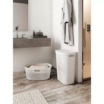 CURVER Infinity Recycled koš na prádlo 40L 59x39x27cm bílý