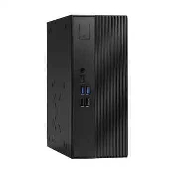 ASRock DeskSlim B760 Mini PC Barebone - Intel B760, LGA1700, DDR4 SO-DIMM, 2x M.2 PCIe Gen4, HDMI 2.1, DP 1.4, VGA, USB-C, Gigabit LAN, 1.92L, Black