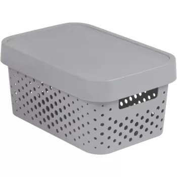 Curver Infinity úložná krabice z recyklovaného materiálu s víkem, 4,5L, šedá