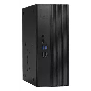 ASRock DeskSlim X600 Barebone Mini PC, AMD AM5 Socket, DDR5 SO-DIMM, PCIe Gen5 M.2, 2.5GbE, No RAM/Storage/OS, Black