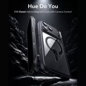 ESR Classic Hybrid MagSafe & Tempered Glass Case for iPhone 17 Pro / 18 Pro Clear/Black