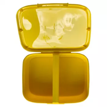 Obdélníková potravinová dóza CURVER Snap Box s přepážkou 1,8 l, žlutá Kawaii