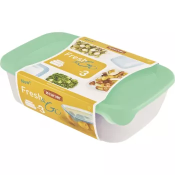 CURVER Fresh & Go obdélníková úložná sada 3dílná (2L + 1L + 0,5L) zelená