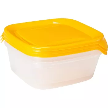 CURVER Fresh & Go sada misek pro domácí mazlíčky se 3 kusy, každá 0,8L, žlutá, vzduchotěsná víka