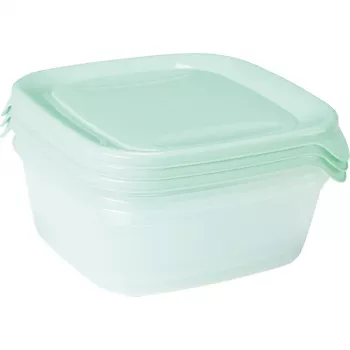 CURVER Fresh & Go sada misek 3 ks, každá 0,8 l, zelená, vzduchotěsná, vhodná do mikrovlnné trouby a myčky
