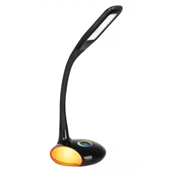 Activejet AJE-VENUS RGB černá LED stolní lampa s RGB základnou, 7W hlavní světlo, 3W RGB základna, 400lm, 3000K/4500K/6000K, dotykové ovládání, flexibilní rameno