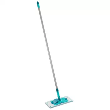 Plochý mop LEIFHEIT POWER CLEAN M Micro Duo s teleskopickou tyčí, 33 cm, zeleno-bílo-šedý