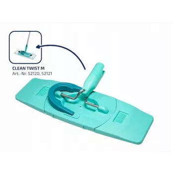 LEIFHEIT Clean Twist M Ergo Set – Flat Mop System with Spin Wringer, Telescopic Handle, Microfiber Head, 20 L Bucket