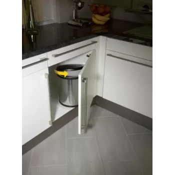 Pedálový odpadkový koš HAILO Compact-Box M 15 l, nerez, s dovíracím víkem Soft-Close