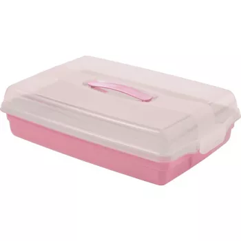 CURVER Přepravní box na dort obdélníkový 45x29,5x11,1 cm růžový