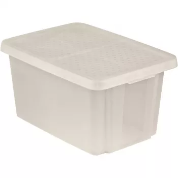 CURVER Essentials 45L průhledný úložný box s víkem, 57 x 40 x 30 cm, stohovatelný, vhodný pro potraviny