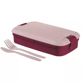 CURVER Lunch&Go obdélníková miska na jídlo s příbory 1,4L fialová