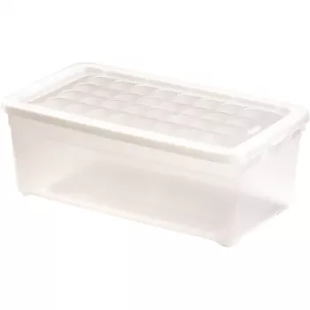 Úložná krabice Curver Textile Box 5,7 l průhledná s víkem, 34,3 x 19,5 x 12,5 cm