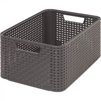 CURVER Style M úložná krabice 38,6x28,7x17 cm tmavě šedá ratanový vzhled 18L