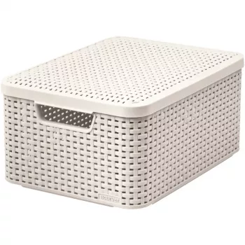 CURVER Style M úložná krabice s víkem, 39,3 x 29,3 x 18,7 cm, krémová, 21,6L, skládací