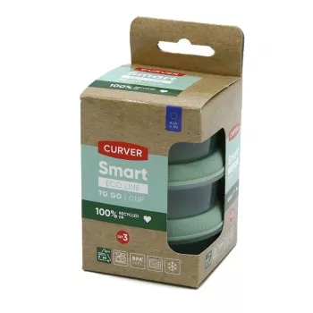 Sada 3 kelímků na omáčky Curver Smart Eco To Go kulatých, každý 0,08 l, Soft Green