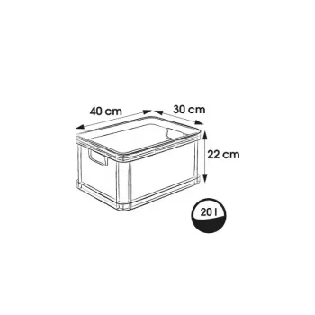 keeeper Robert Transport Box 20L, 40 x 30 x 22 cm, Graphite, Load Capacity up to 30 kg